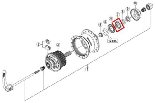 Shimano Konus VR DH-3D72 / DH-T665 Links Y-2YW98020 4 Shimano Konus VR DH-3D72 / DH-T665 Links Y-2YW98020 – Bild 2