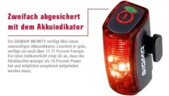 Sigma Infinity Mit Akku Für USB-Ladegerät -Shimano Store Sigma Batterieruecklicht Rueckleuchte Infinity USB Akku 15200 4016224152001d