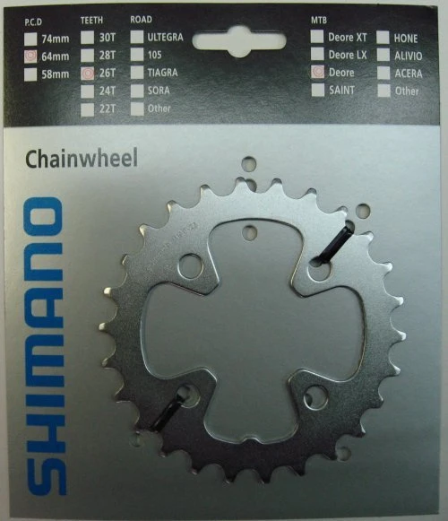 Shimano Deore 2000 4-Arm 26 Zähne T-Type IG Silber Y-1DS26000 Ausverkauft - Ersatz:Y-1LD26000 3 Shimano Deore 2000 4-Arm 26 Zähne T-Type IG Silber Y-1DS26000 Ausverkauft - Ersatz:Y-1LD26000